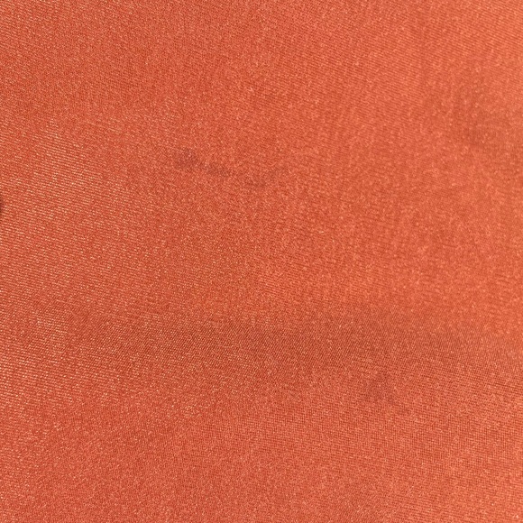 Burnt Orange Ruched Mango Mini Shirt Dress Puffed Sleeves Summer Workwear Size M - Picture 4 of 4